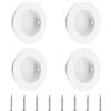 MOROBOR 4 maniglie rotonde bianche da incasso, 50 mm, in acciaio inox, per porte scorrevoli, armadi, cassetti, con viti di montaggio, per porte in vetro, armadietti, cassetti