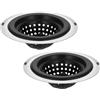 QUARKZMAN Filtro per Lavello in Silicone, 2 Pezzi Filtro per Scarico Lavello da Cucina con Bordo Rimovibile in Acciaio Inossidabile, Diametro 4.7, Nero