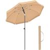 GARDENIA Positano Ombrellone da Giardino, Ombrellone da Balcone con Protezione UPF 50+, 240cm, Inclinabile, Portatile e Antivento, Stecche in Fibra di Vetro, Borsa da Trasporto