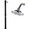 BAKAJI Doccia Solare per Giardino Piscina Esterno Campeggio Serbatoio 20Lt con Soffione Regolabile Miscelatore Acqua Calda Attacco Tubo da Giardino Dimensione 220 x 16,5 x 16,5 cm
