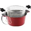 ROSSETTO Pentola Antiaderente per Friggere ad Induzione, Friggitrice con Cestello per Frittura, Alluminio, 24cm, Rosso