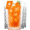 NORDIC SCHILLER Bicchiere Long Drink Set 4, 360ml 100% SENZA PIOMBO Bicchieri Cocktail Particolari, Bicchieri Acqua Moderni, Bicchieri Coktail, Bichiere Succo, Caipirinha Highball Glasses