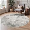 BEIMO Tappeto Salotto R135cm, Moderno Pelo Corto Antiscivolo, Lavabile in Lavatrice con Fondo in Tessuto Non Tessuto, Tappeto Astratto per Camera, Soggiorno, Scendiletto, Inchiostro E Grigio