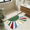 BLESWIN Tappetino da Bagno 51 x 76 CM, Tappetino Antiscivolo Piccolo per Ingresso e Cucina, Tappeto da Bagno Lavabile in Lavatrice, Tappeto Moderno a Pelo Corto Sole Arcobaleno per Moquette, Verde Foglia