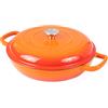 nuovva Casseruola bassa in ghisa con coperchio - casseruola antiaderente - pentola resistente, adatta al forno - pentola smaltata - arancione, 3 l, 30 cm - di Nuovva