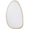 DRW Specchio da Parete Rettangolare Appeso Verticale o Orizzontale in Legno Naturale 54x90x1,2 cm