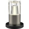 BOLD Kristy lampada da tavolo decorativa LED wireless (dimmer continuo, 2200-3000K bianco caldo, base di ricarica + cavo USB 1 m, fino a 10 h) Nichel spazzolato
