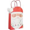 Talking Tables 8 sacchetti regalo di carta a forma di Babbo Natale, riutilizzabili, in plastica, riciclabili, per regali, bomboniere e riempitivi per calze, 18 cm
