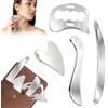 INQUIRLLY 4 in 1 Gua Sha in Acciaio Set Strumenti Per Massaggio Raschiante Per il Corpo Massaggiatore Gua Sha Per Tessuti Profondi Linfodrenante in Metallo Per il Corpo Per Riduzione del Dolore Muscolare