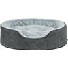 TRIXIE Letto per cani Vital Lino Soft, ovale, cuscino ortopedico per cani in grigio/grigio chiaro, 60 x 45 cm, comodo letto per cani con memory foam viscoelastico - 374060
