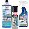 Ma-Fra Kit Antighiaccio e visibilità, Detergente Anticongelante 1L, Deghiacciante Liquido 500 ml, Deghiacciante Spray 300 ml, Ideale per Inverno e Parabrezza, Azione Anticalcare, Non Lascia Aloni