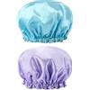 G2PLUS 2PCS Cuffia Doccia Donna Cuffie riutilizzabile,Doccia Cuffia Capelli Doccia, elegante cuffia donna, doppio strato,per Donna Doccia Spa Salon