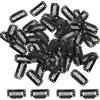 iguTrail 100 clip per capelli per extension a forma di U a 6 denti, in metallo con silicone, nero, larghezza 3 cm, altezza 2 cm
