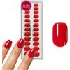 DOONAILS Set da 30 Pezzi Soft Gel Press On Nails Rose Red Square - Chiodi Rossi da Incollare Full Cover Qualità Salon - Sensazione Naturale e Piacevole