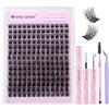 WENDY LASHES Kit Extension Ciglia Naturali Effetto 3D Wispy Ciglia Finte Ciuffetti FD18-Mix10-18mm Cluster Lashes Kit with Lash Extension Colla E Pinzette(FK/KIT-FD18-3D-1018)