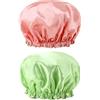 G2PLUS 2PCS Cuffia Doccia Donna Cuffie riutilizzabile,Doccia Cuffia Capelli Doccia, elegante cuffia donna, doppio strato,per Donna Doccia Spa Salon