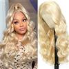 CLASSINE Blonde Human Hair Wig 613 Parrucca Capelli Umani 13X4 Body Wave Lace Front Human Hair Wig Naturale Wavy Glueless Pre Plucked with Baby Hair 180% Density 26inch