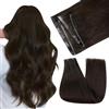 Easyouth Extension Capelli Veri Farfalla Genius Trama 70cm Marrone Extension Capelli Veri Butterfly Marrone Più Scuro PU OVO Estensioni Remy Lunghi #2 100g