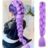PARXITN Jumbo Braids Extension capelli intrecciati Kanekalon per intrecciare Crochet Twist Box Braids 24 pollici, 1 pezzo di capelli intrecciati Jumbo viola chiaro