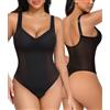Niwicee Body Contenitivo Modellante Donna Shapewear Bodysuit Pancia Piatta Guaina Contenitiva Perizoma Intimo Snellente Shaper Shaping Sexy Mesh Fajas Spallino Regolabile (Nero, M)