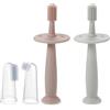 PandaEar Silicone Spazzolino da denti per neonati (4 set)| 2 spazzolino giochi dentizione neonato + 2 spazzolino da dito neonato sollievo| massaggia gengive neonati refrigerante, 3 mesi in su