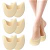 Fatiya 3 paia di morbidi cuscinetti per le dita dei piedi per scarpe da punta in mezza spugna, 8,4 x 9,4 cm, traspiranti, antiscivolo, per dita dei piedi, protezioni per l'avampiede, per donne e