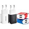 SCHITEC Caricatore USB a 2 porte, confezione da 4 pezzi colorati 5V/2.1A. Adattatore da viaggio da muro per iPhone X, 8, per Samsung Galaxy Note 8, S9, S8, Tablet e altri.