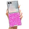 LCHULLE Custodia Glitter Compatibile con Samsung Galaxy Z Flip7 Cover Ragazze Custodia con Lucida Paillettes Cover Silicone Protettiva Antiurto Bling Case per Samsung Z Flip7 Rosa rossa