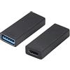 AAOTOKK USB 3.0 A USB tipo C Adattatore Conversione (Trasmissione e Ricarica Unidirezionale), Adatto per PC con Porta USB, Caricabatterie, Smartphone, Nero (2-Pezzi)
