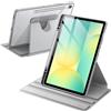 JETech Custodia Rotante per Samsung Galaxy Tab S10 FE Plus/S10 FE+ 13,1 Pollici con Porta S Pen, 360 Gradi Rotazione Protettiva Supporto Cover Chiaro Retro, Auto Svegliati/Sonno (Argento)