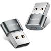 Auedrot Mouse Jiggler Mover USB non rilevabile con 2 modalità Jiggle, senza driver, Plug & Play, mantiene sveglio computer/laptop, grigio, 2 pezzi