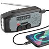 Dolucky Radio a Manovella, Radio di Emergenza Solare con Torcia a LED, Allerta SOS, AM/FM Radio Solare con Power Bank da 2000 mAh per Campeggio Emergenze, Nero