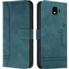 Cqkob Cover per Samsung Galaxy J4 2018 Custodia protettiva in silicone TPU premium, Custodia Portafoglio con Supporto Slot per Schede Chiusura Magnetica-Verde militare