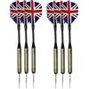 Satargo Set di freccette in acciaio con alette Union Jack, 16 g, confezione da 6, kit per principianti