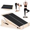 BUTBU 2 in 1 Tavola Inclinata Professionale in Legno,Tavola di Equilibrio in Legno, Tavola Inclinata Regolabile e Barella Polpaccio,per Squat, Gambe, Ginocchia, Tallone, Caviglia, Stretching