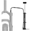 ZIMAOER Mini pompa ammortizzatore 140 PSI - Pompa forcella a molla & pompa ad aria bicicletta per MTB, Fully & bici da corsa - Compatibile con Schrader & Presta - Pompa a forchetta in alluminio con manometro