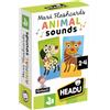 HEADU - Maxi Flashcards Montessori Animal Sounds - Riconosci e Ascolta Il Verso degli Animali | Con App Dedicata per l'Ascolto, Giochi Educativi 1-4 Anni, Regalo Natale Pasqua, Made in Italy