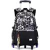 Amythe Zaino Trolley per Ragazzi - Zaino Scuola Adolescenti con Carrello Rimovibile Impermeabile per Laptop 15,6 Pollici, Zaini Nero con Rotelle per Scuola Media Superiore, 6 Ruote