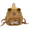 Homvik Zaino carino Cpaybara, zaino Kawaii, zaino in peluche Capybara, borsa per la scuola Ita Pin, borsa carina per ragazzi ragazze bambini, Marrone, M