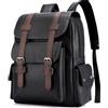 Farcauo Zaino porta PC da uomo Cartella in pelle PU nera Zaino da viaggio business Bagaglio a mano approvato dalle compagnie aeree