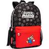 Super Mario Zaino per ragazzi e ragazze | Zaino Nintendo scuola per bambini Toad Mushroom nero| Borsa da gamer con spallacci regolabili Taglia unica