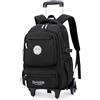 Tanou Zaino Trolley per Ragazzi 30L Zaini Grande Scuola Media e Superiore con Carrello Impermeabile Zaino con Ruote Casual Daypack Adolescenti per la Scuola Viaggi, Nero