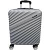 COVERI COLLECTION Trolley Rigido Bagaglio a Mano, KG 2,5, 55x40x20 cm, 37 Litri, 4 Ruote Doppie Girevoli 360°, Chiusura Combinazione, approvato dalla maggior parte delle compagnie (ARGENTO/SILVER)
