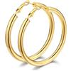 Bestyle Orecchini Donna Oro a Cerchio 60mm in Acciaio Inossidabile Orecchini Cerchio Donna Grande 60mm Placcato Oro Scintillante Confezione Regalo