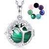 INFUSEU Collana Albero della Vita con Cristallo, Ciondolo Pietra Donna Gioielli Chakra Cristalli Guarigione Naturali Yoga Varie Pietre Intercambiabili Regali Magici Streghe per Donne Mamma