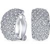 Bling Jewelry Moda Nuziale Pave Incrostato Cristallo Ampia Mezza Cupola Clip Su Orecchini Per Le Donne Festa Di Nozze Non Forato Orecchie Argento Placcato