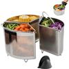 Ysislybin Cestello per Pasta Separata, 3 Pezzi Inserto per Cottura a Vapore con Guanti in Silicone 18 x 18 x 11 cm Cestelli Divisori in Acciaio Inox con Manici e Basi per Pasta Verdure Piccoli Frutti di Mare