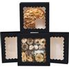 Gcardist Auto-pop Up - Scatole per torte con finestra, 25,4 x 25,4 x 6,3 cm, 12 pezzi, 10 x 10 x 2,5 pollici, colore: Nero