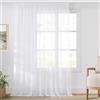 PONY DANCE Tenda Bianca Trasparente per Camera da Letto 1 Pezzo 300x220 cm Tende con Fettuccia Metodi di Sospensione Multipli Voile Curtains per Soggiorno Moderne