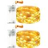 VIKY® 2 luci a LED con timer, 2 m, 20 LED, micro filo di rame, per interni, funzionamento a batteria, luce bianca calda, con timer per matrimoni, Capodanno, Natale, decorazione interna